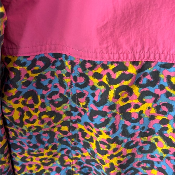 Merrell Supplex Anorak Windbreaker Rainbow Leopard Print Pink 90s Style Jacket - Picture 5 of 9